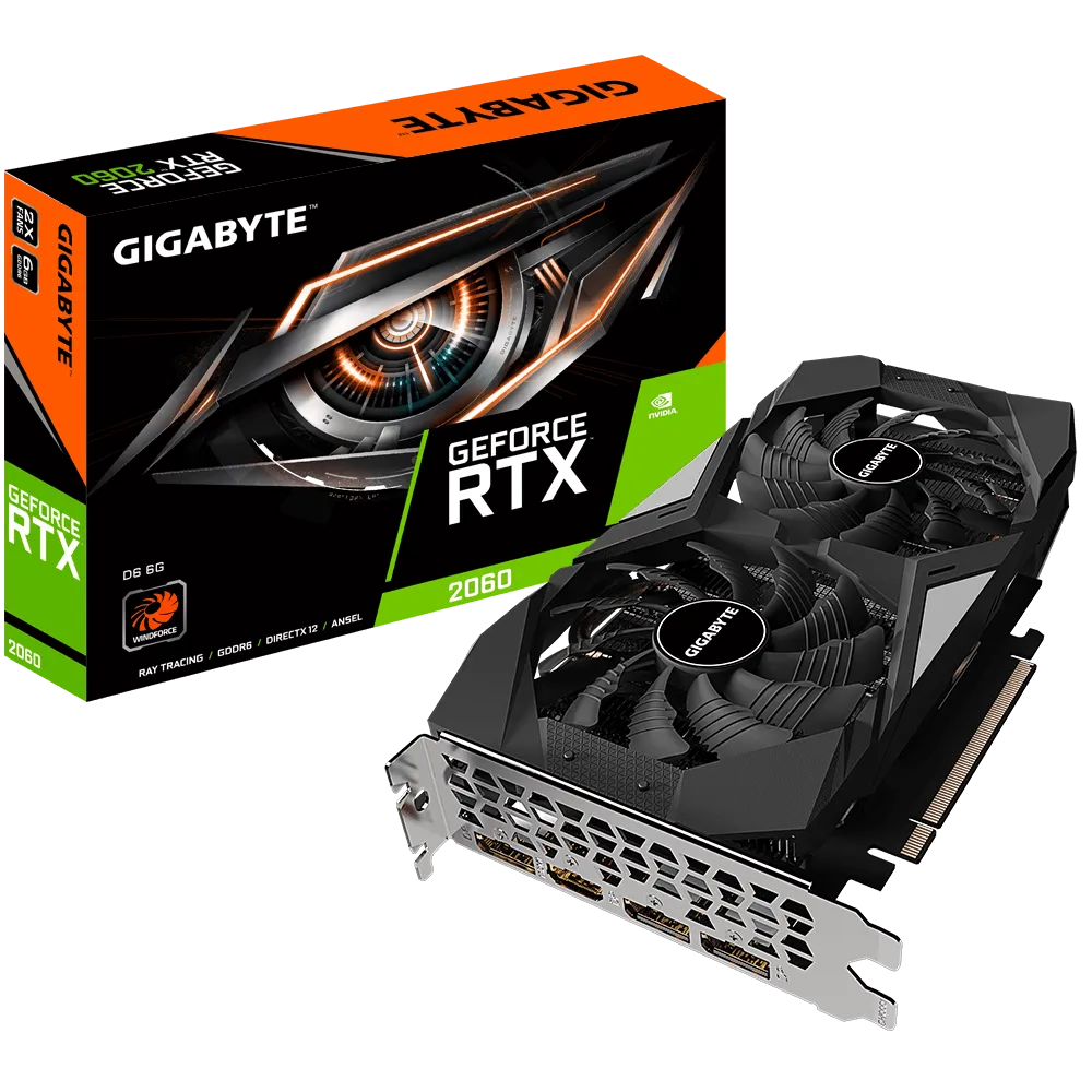 Gigabyte GeForce RTX 2060 D6 - Scheda grafica V2, 6 GB