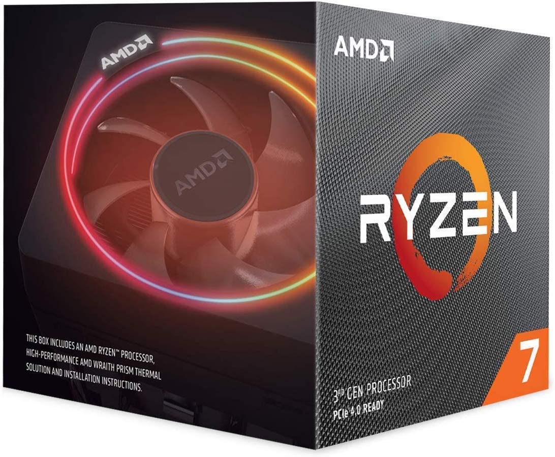 AMD Ryzen 7 3700X, processore Wraith Prism per dissipatore di calore (32 MB, 8 core, velocità 4,4 GHz, 65 W)